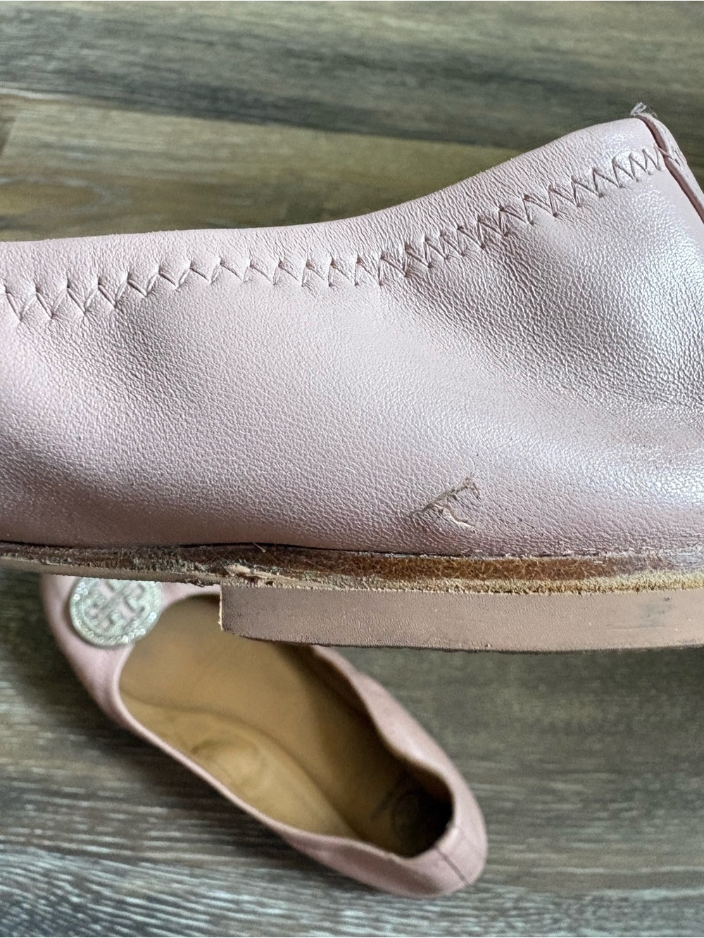 Tory Burch Pink Leather Liana Ballet Flats - Picture 6 of 7